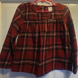 Carter's Red Plaid Long Sleeve Blouse